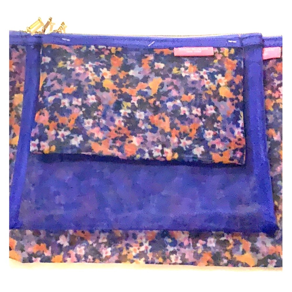 Isaac Mizrahi Mesh Travel Pouch (Blue Floral)